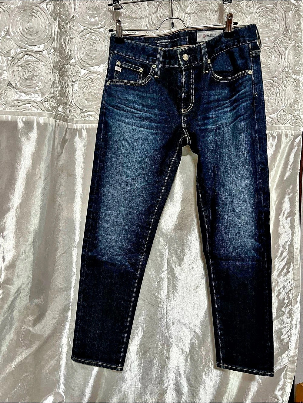 AG Adriano Goldschmied The Nikki Crop Skinny Jeans Blue Waist 27 Cotton